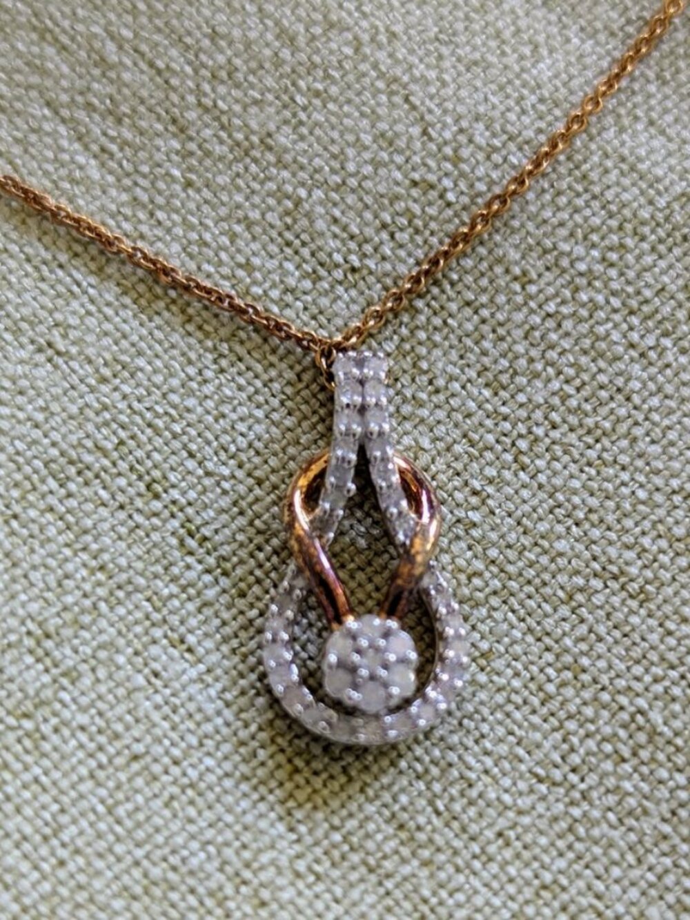 1/3 CTTW Diamond Infinity Knot Pendant Necklace